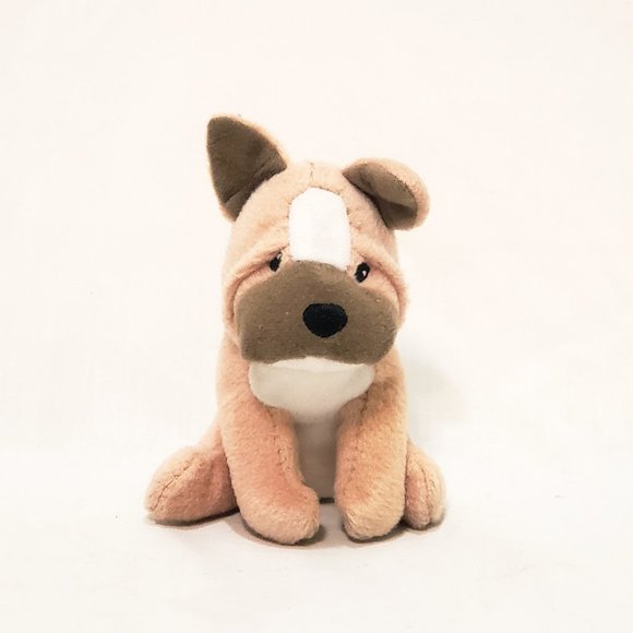 Miniature Dog Puppy Tan White Brown Plush Stuffed Animal 4" - Picture 1 of 4